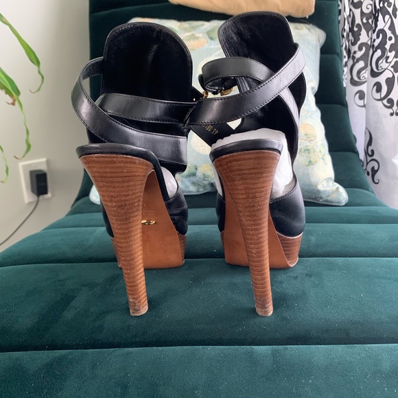 Sergio Rossi Leather Heeled Mules - Size 39 EU / 8 US Women - Picture 4 of 7